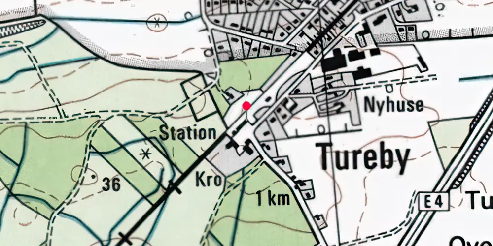 Historisk kort over Tureby Trinbræt Historisk kort over Tureby Trinbræt