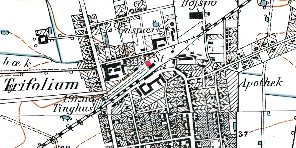 Historisk kort over Haslev Station Historisk kort over Haslev Station