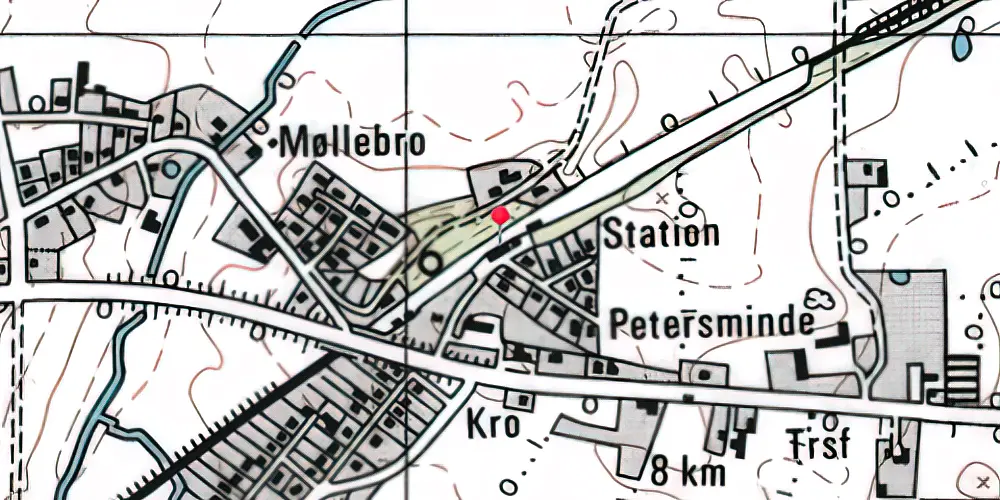 Historisk kort over Holme-Olstrup Station Historisk kort over Holme-Olstrup Station