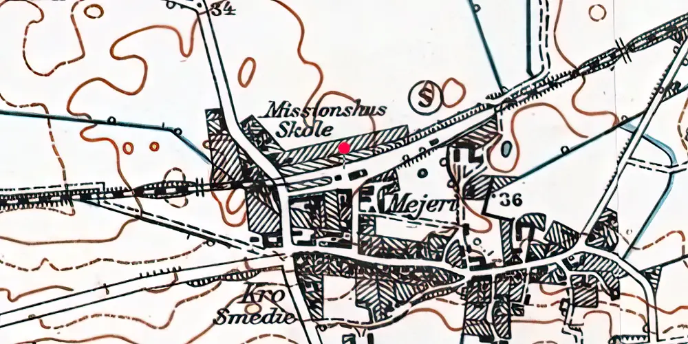 Historisk kort over Store Merløse Trinbræt Historisk kort over Store Merløse Trinbræt