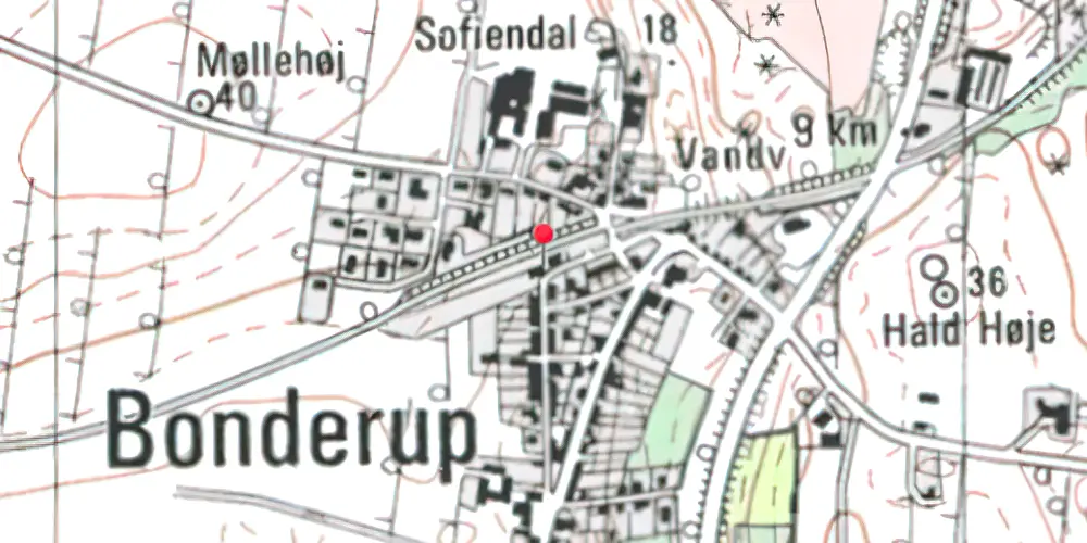 Historisk kort over Bonderup NordJylland Station Historisk kort over Bonderup NordJylland Station
