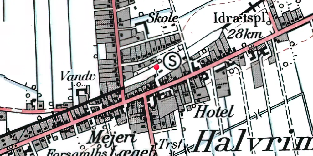 Historisk kort over Halvrimmen Station Historisk kort over Halvrimmen Station