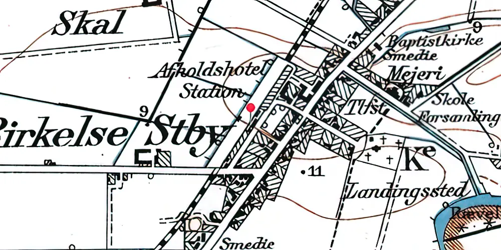 Historisk kort over Birkelse Station