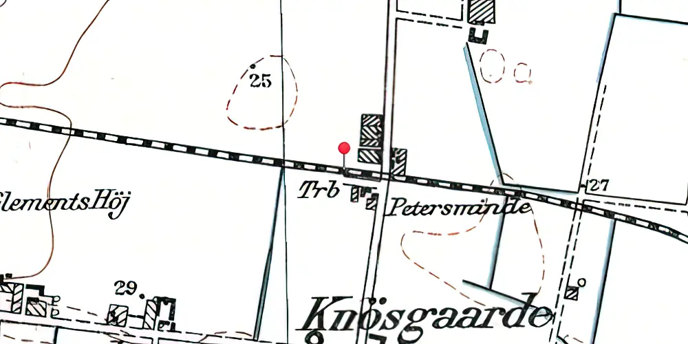 Historisk kort over Knøsgaard Trinbræt Historisk kort over Knøsgaard Trinbræt
