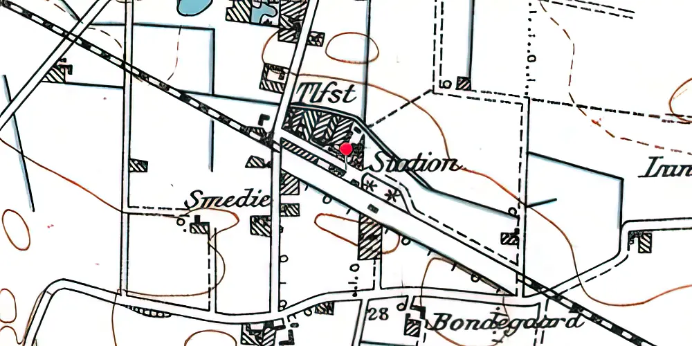 Historisk kort over Biersted Station Historisk kort over Biersted Station