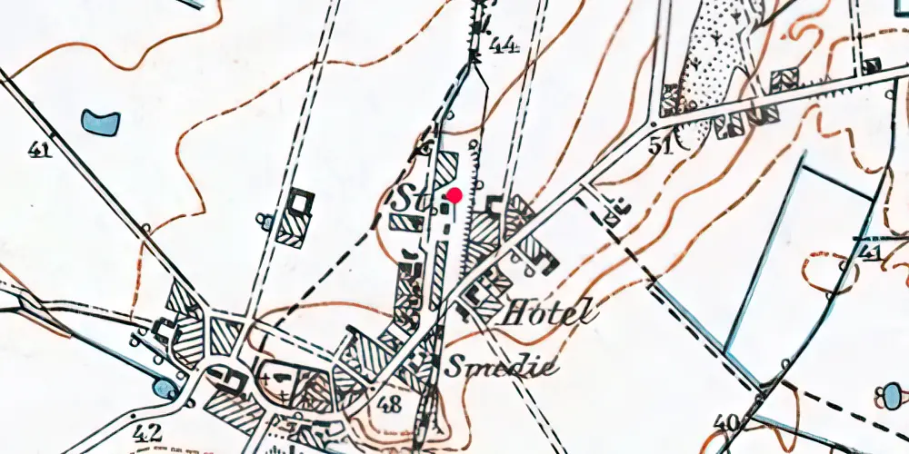 Historisk kort over Kirke Eskilstrup Station