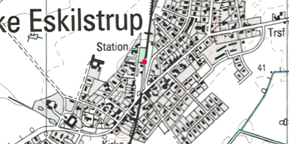 Historisk kort over Kirke Eskilstrup Trinbræt Historisk kort over Kirke Eskilstrup Trinbræt