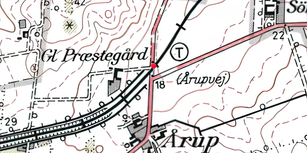 Historisk kort over Aarupvej Trinbræt Historisk kort over Aarupvej Trinbræt