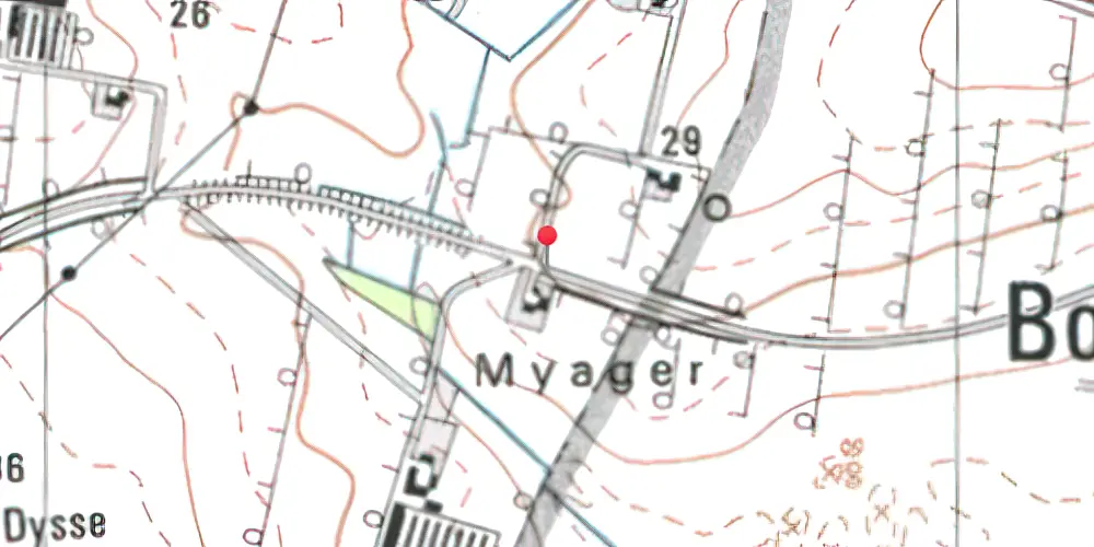 Historisk kort over Myager Trinbræt Historisk kort over Myager Trinbræt