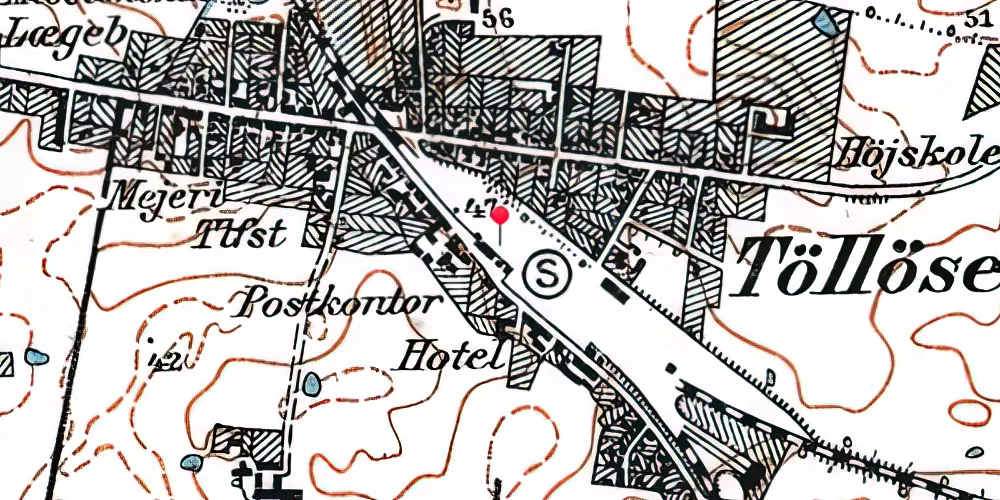 Historisk kort over Tølløse Station Historisk kort over Tølløse Station