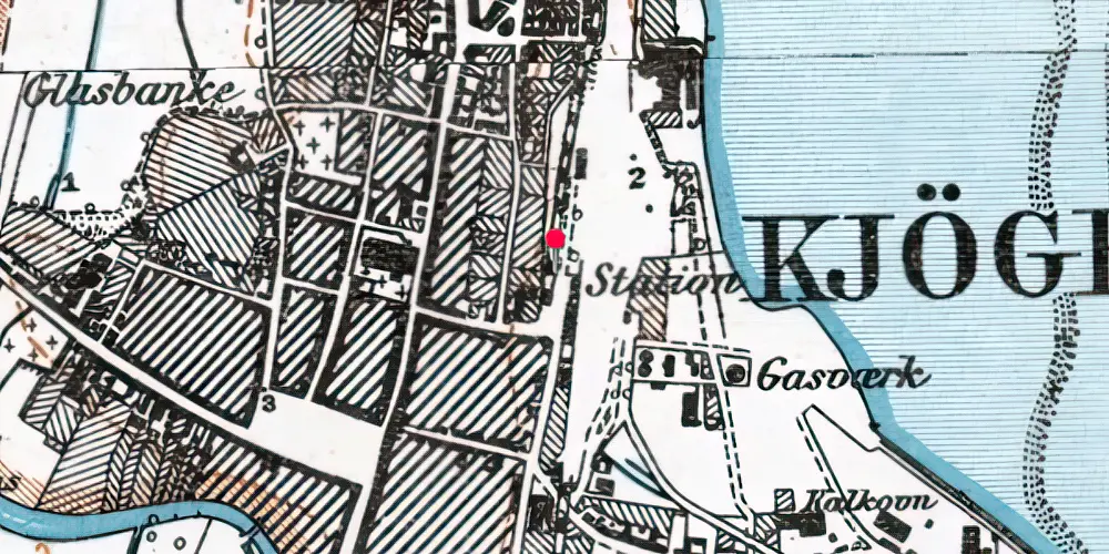 Historisk kort over Køge Vest Station Historisk kort over Køge Vest Station