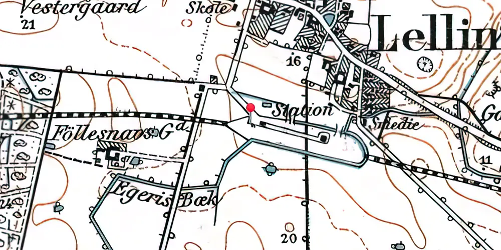 Historisk kort over Lellinge Station Historisk kort over Lellinge Station