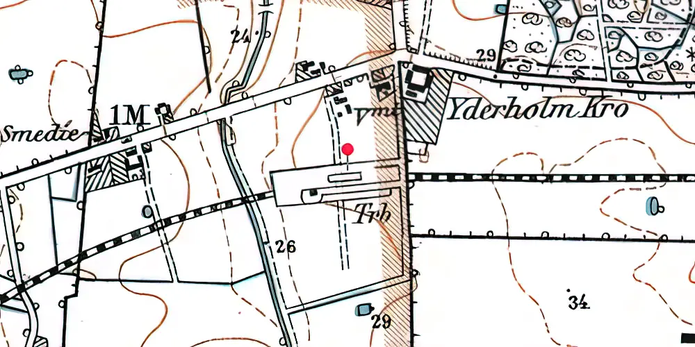 Historisk kort over Yderholm Trinbræt Historisk kort over Yderholm Trinbræt