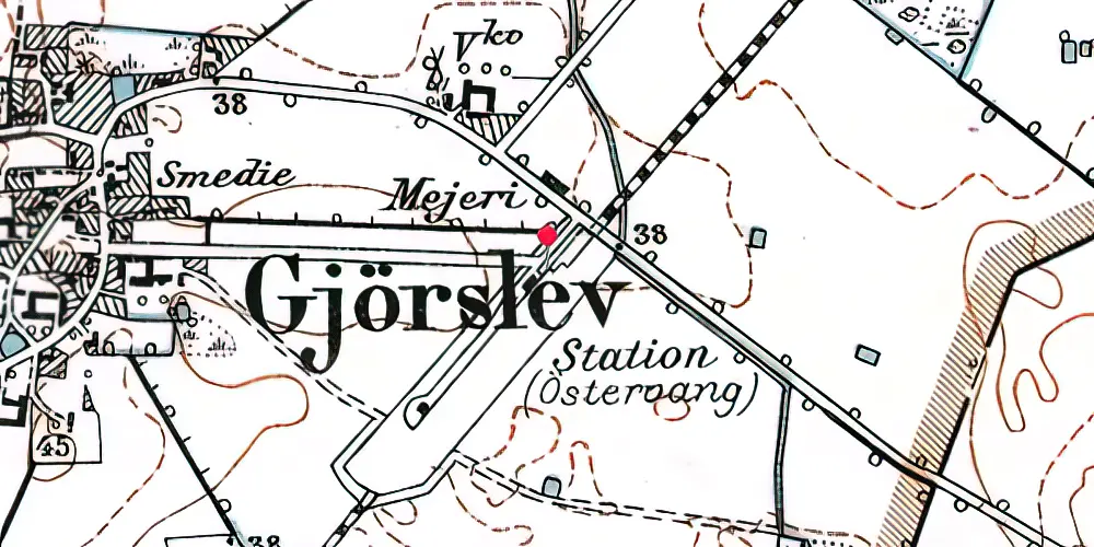 Historisk kort over Østervang Station Historisk kort over Østervang Station
