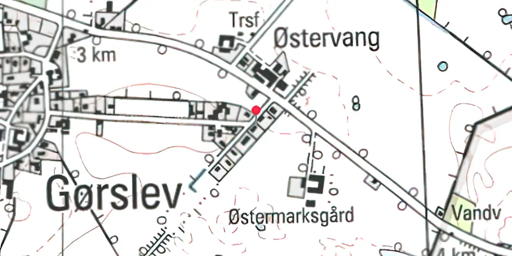 Historisk kort over Østervang Station