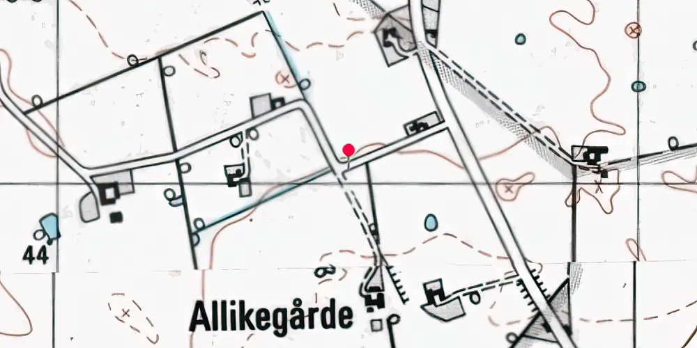 Historisk kort over Allikegaarde Trinbræt Historisk kort over Allikegaarde Trinbræt