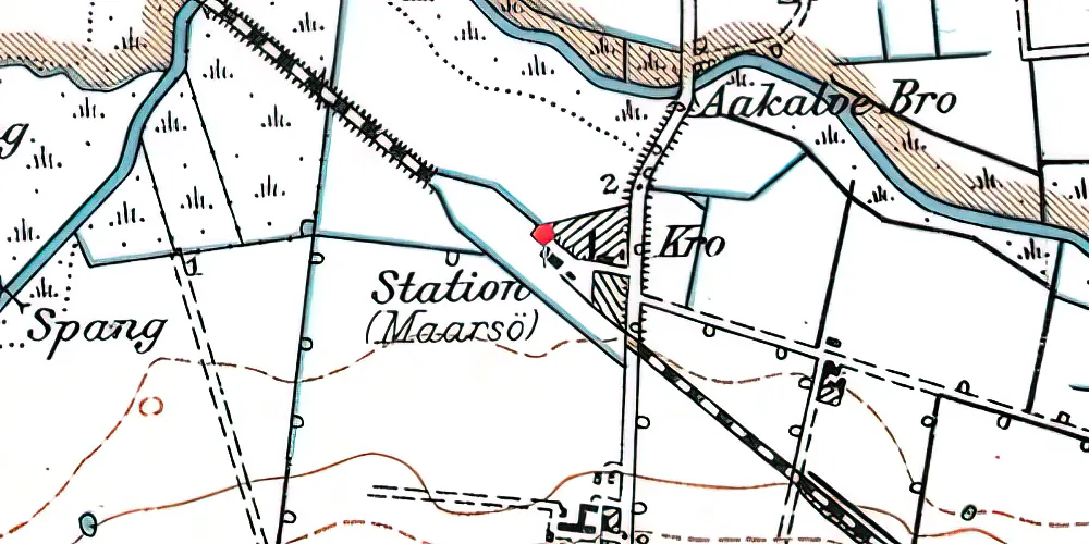 Historisk kort over Mårsø Station