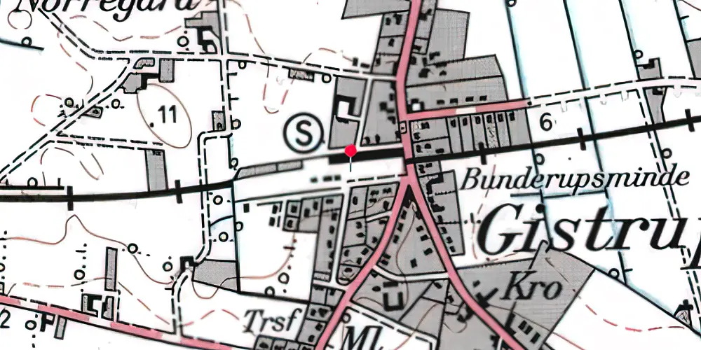 Historisk kort over Gistrup Station Historisk kort over Gistrup Station