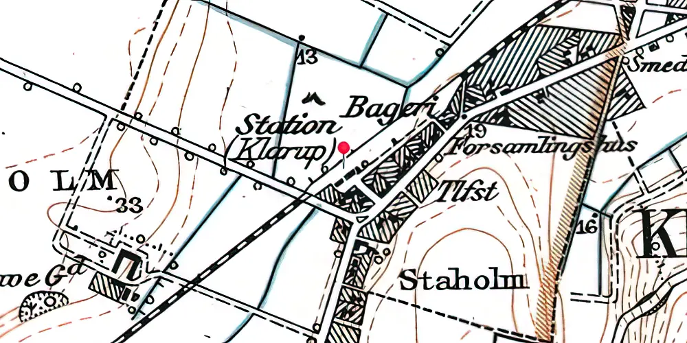 Historisk kort over Klarup Station Historisk kort over Klarup Station