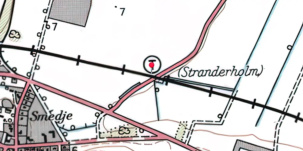 Historisk kort over Stranderholm Trinbræt Historisk kort over Stranderholm Trinbræt