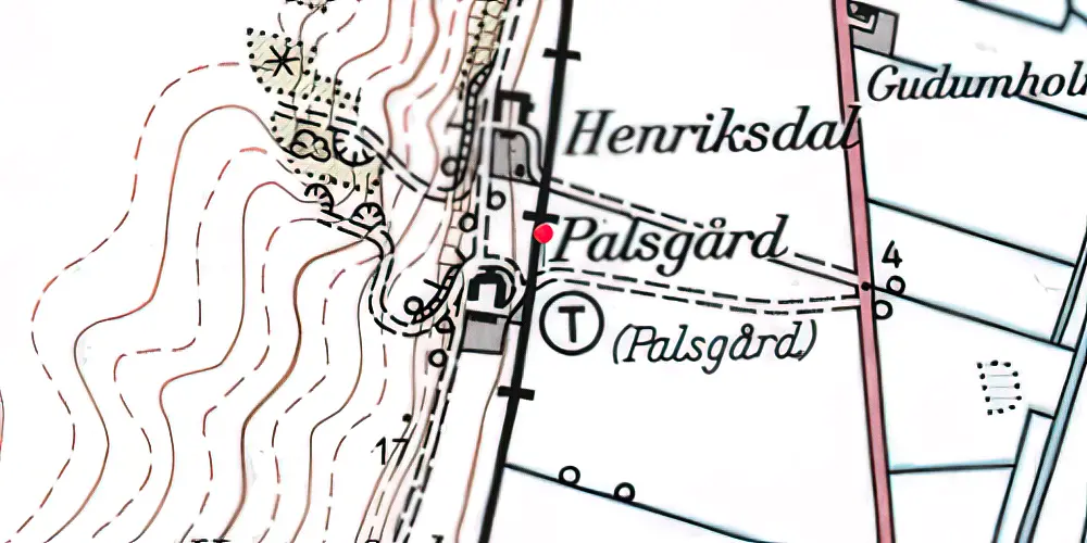 Historisk kort over Palsgaard Trinbræt Historisk kort over Palsgaard Trinbræt
