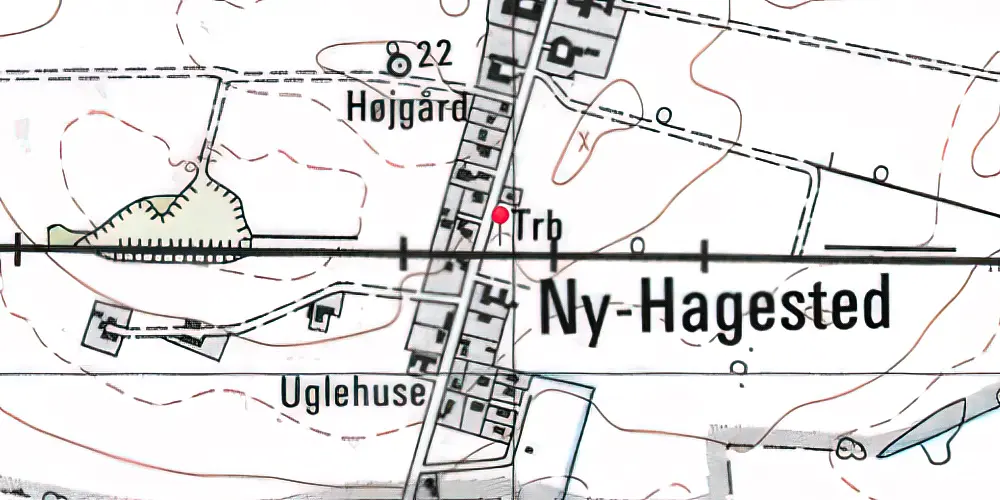 Historisk kort over Ny Hagested Trinbræt Historisk kort over Ny Hagested Trinbræt