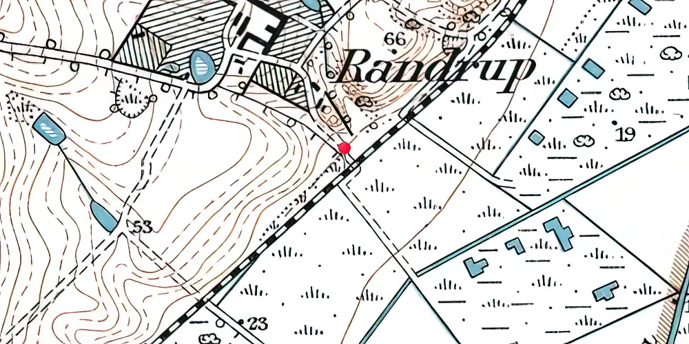 Historisk kort over Randrup Trinbræt Historisk kort over Randrup Trinbræt