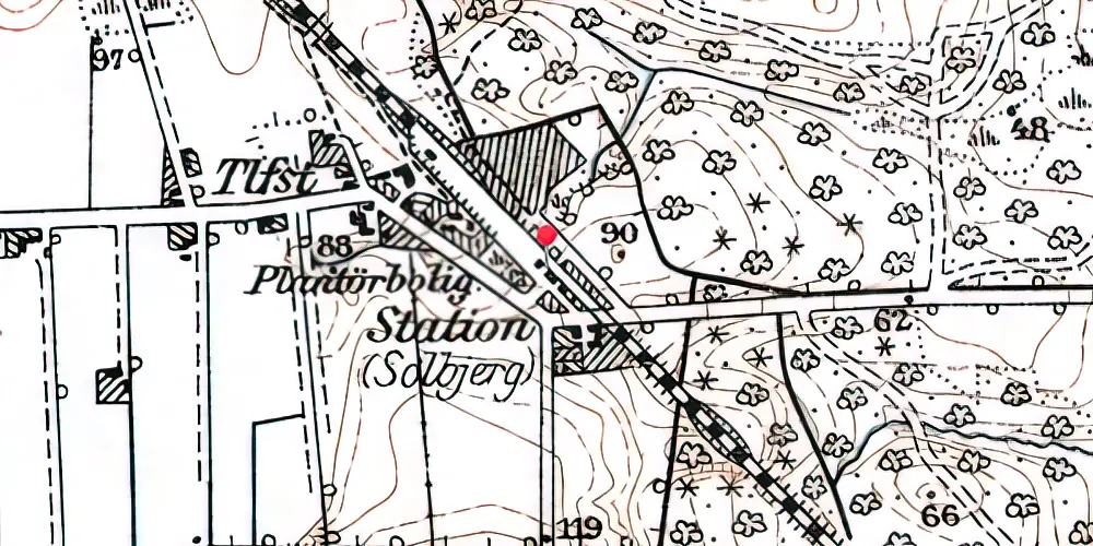 Historisk kort over Solbjerg (Himmerland) Station Historisk kort over Solbjerg (Himmerland) Station