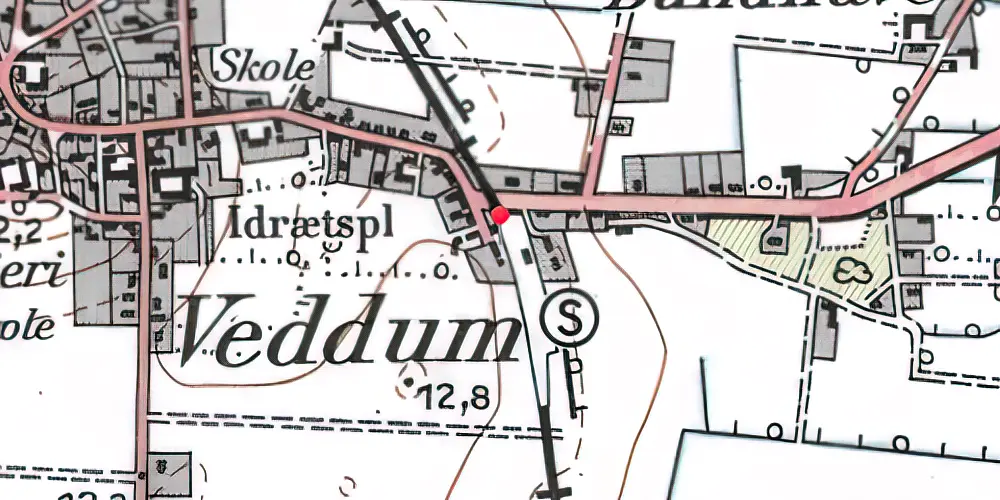 Historisk kort over Veddum Station Historisk kort over Veddum Station