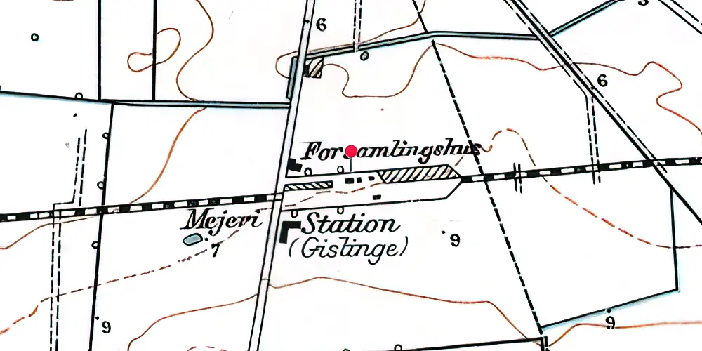 Historisk kort over Gislinge Station Historisk kort over Gislinge Station