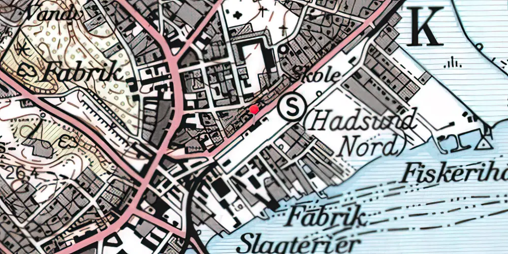 Historisk kort over Hadsund Nord Station Historisk kort over Hadsund Nord Station