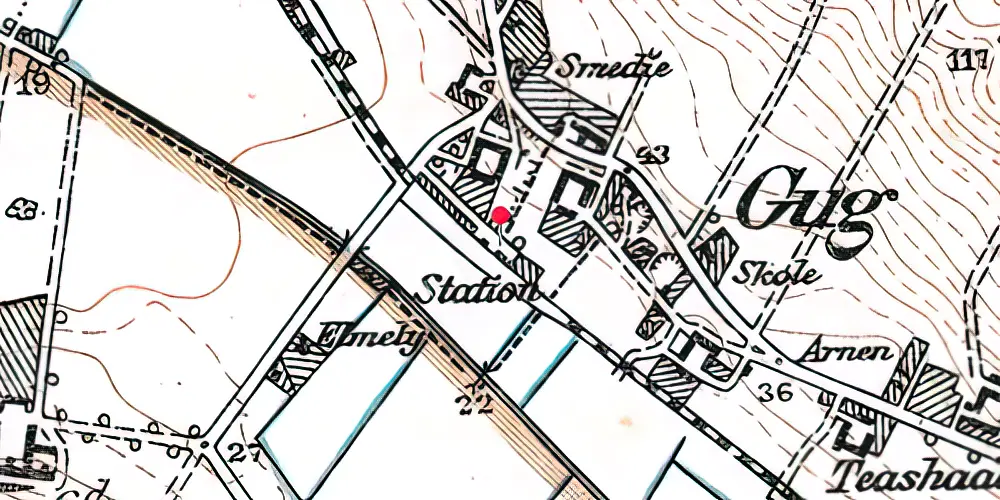 Historisk kort over Gug Station Historisk kort over Gug Station
