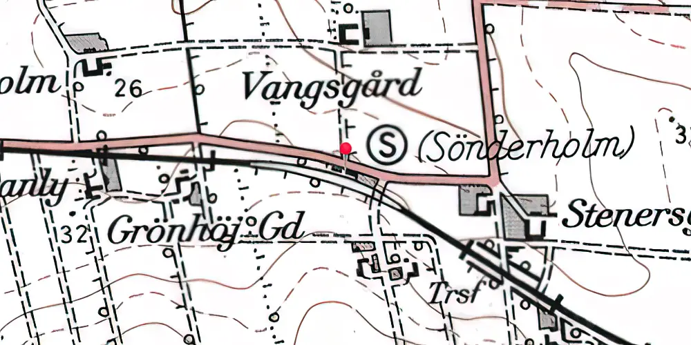 Historisk kort over Sønderholm Station Historisk kort over Sønderholm Station