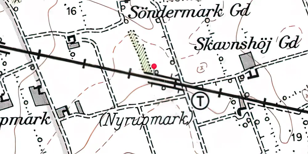 Historisk kort over Nyrup Mark Trinbræt Historisk kort over Nyrup Mark Trinbræt