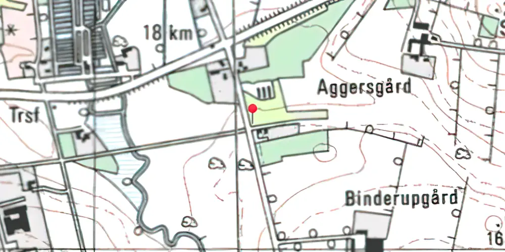 Historisk kort over Binderup Trinbræt Historisk kort over Binderup Trinbræt