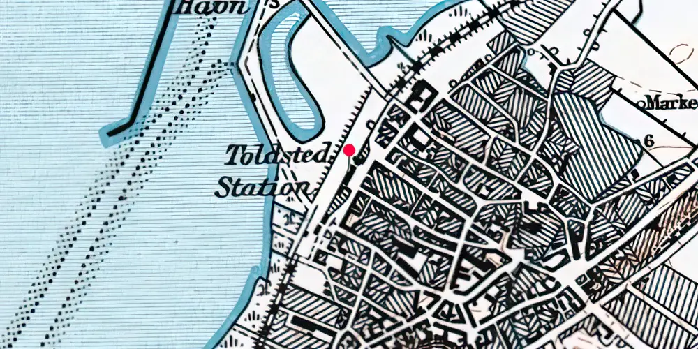 Historisk kort over Nibe Station Historisk kort over Nibe Station
