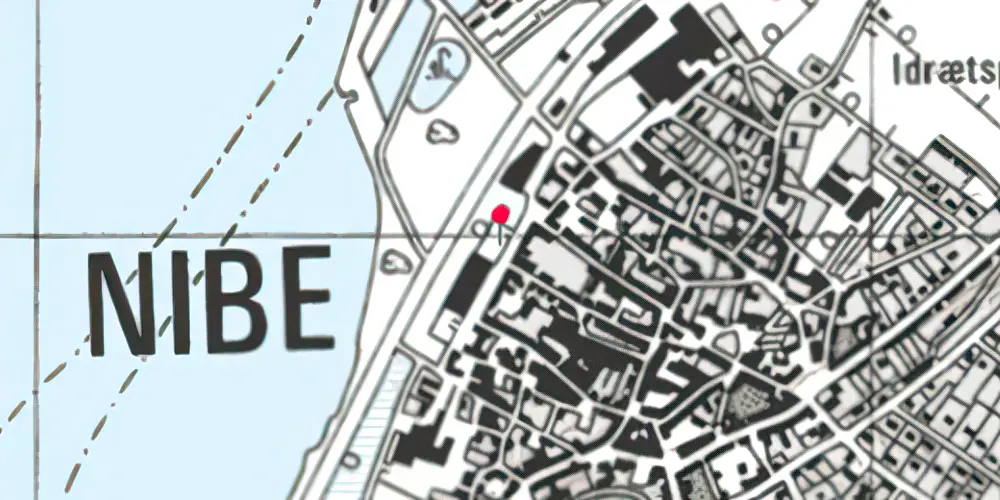 Historisk kort over Nibe Station Historisk kort over Nibe Station