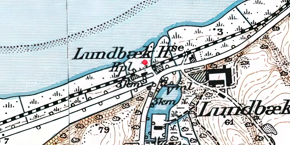 Historisk kort over Lundbæk Holdeplads Historisk kort over Lundbæk Holdeplads