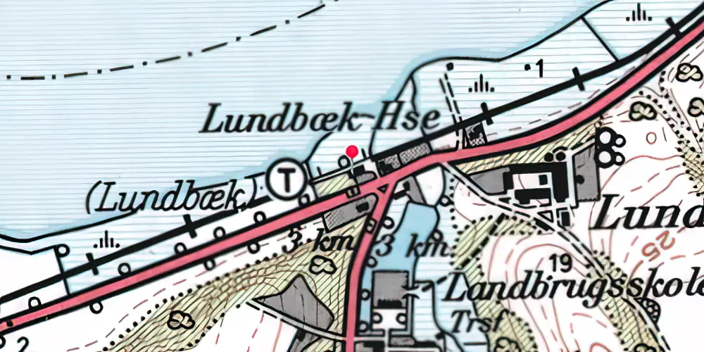 Historisk kort over Lundbæk Holdeplads