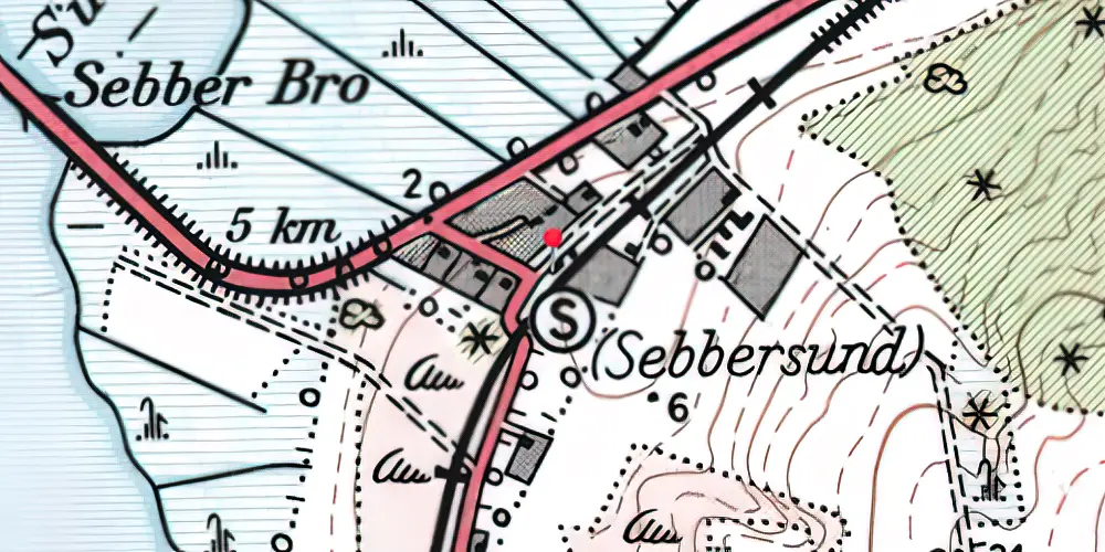 Historisk kort over Sebbersund Station Historisk kort over Sebbersund Station