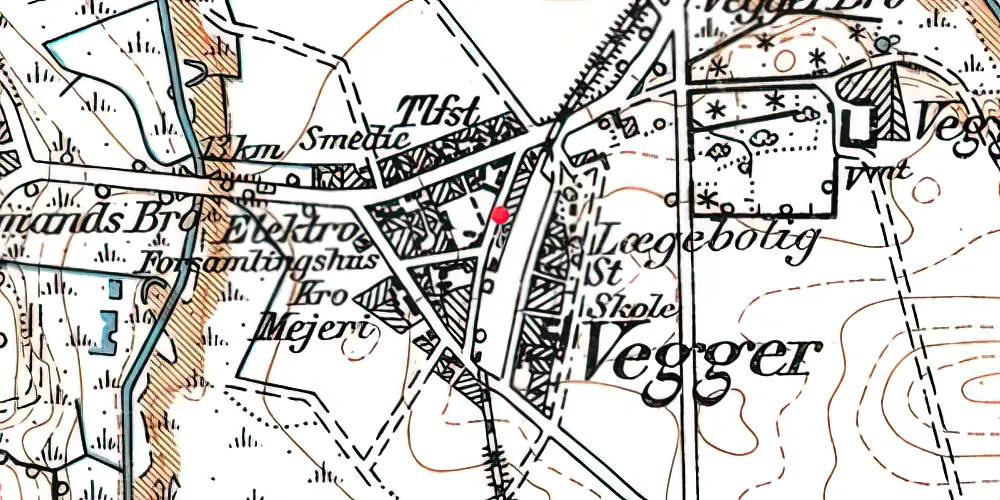Historisk kort over Vegger Station Historisk kort over Vegger Station