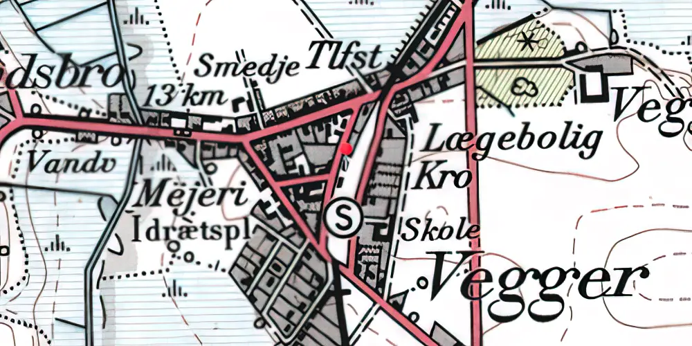Historisk kort over Vegger Station Historisk kort over Vegger Station