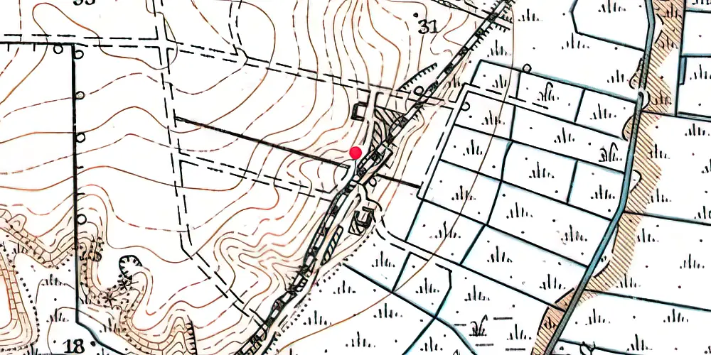 Historisk kort over Langdal Trinbræt