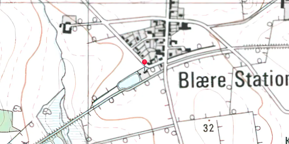 Historisk kort over Blære Station Historisk kort over Blære Station