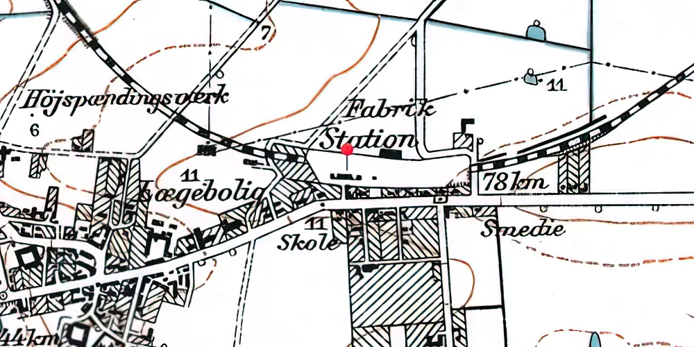 Historisk kort over Svinninge Station Historisk kort over Svinninge Station