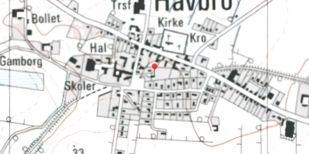 Historisk kort over Havbro Station Historisk kort over Havbro Station