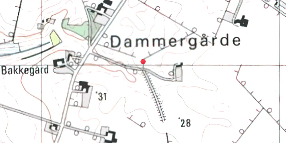 Historisk kort over Dammergaarde Trinbræt Historisk kort over Dammergaarde Trinbræt