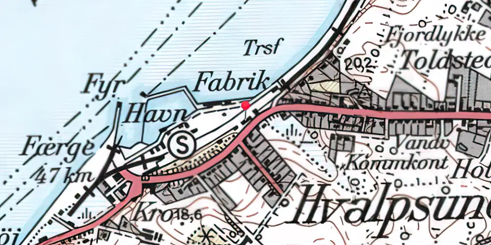 Historisk kort over Hvalpsund Station Historisk kort over Hvalpsund Station