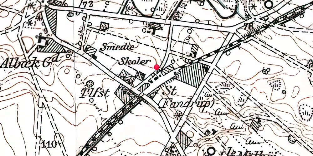 Historisk kort over Fandrup Station Historisk kort over Fandrup Station