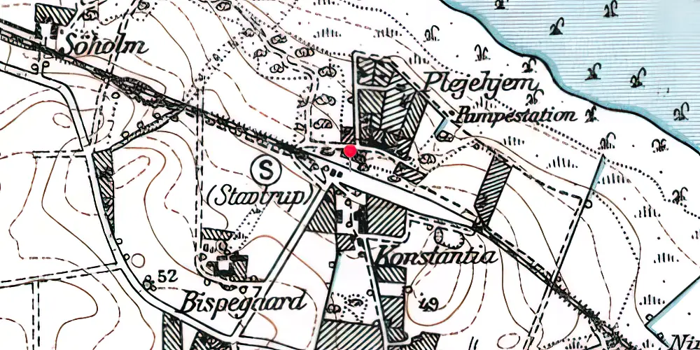 Historisk kort over Stavtrup Station Historisk kort over Stavtrup Station